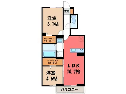 アナベルIII(2LDK/1階)の間取り写真