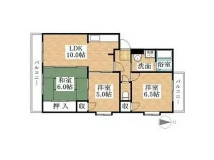 レジデンツ菩提樹(3LDK/3階)の間取り写真