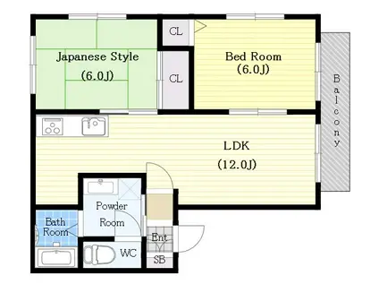 オリオンハイツ(2LDK/2階)の間取り写真