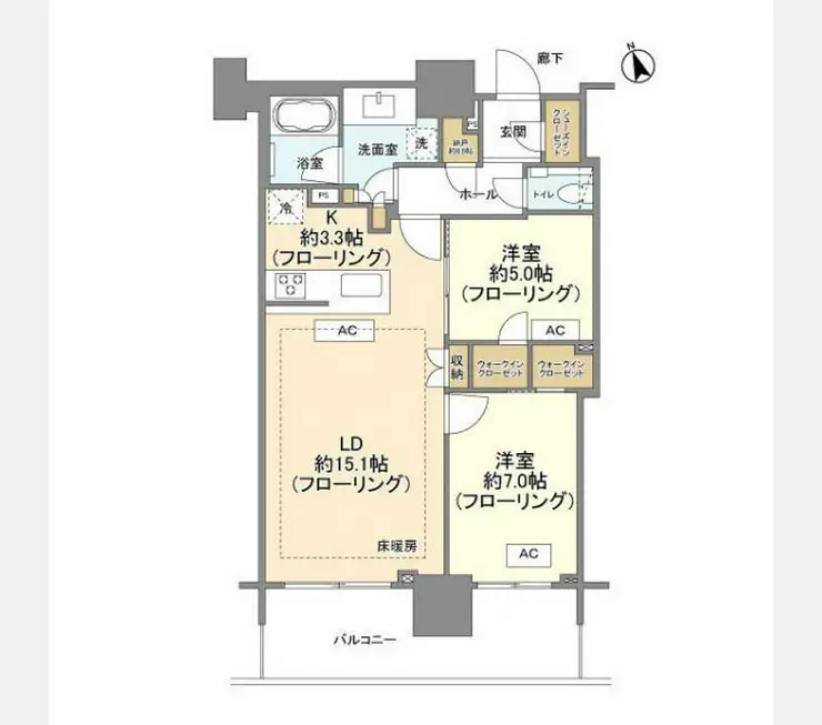 ブランズタワー芝浦 32階階 間取り