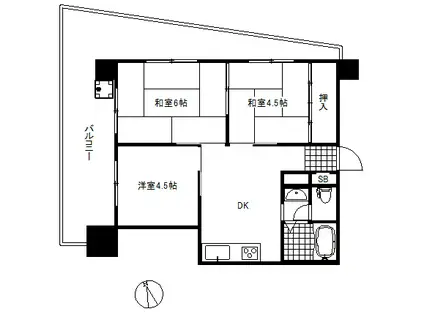 甲南第三サンコーポラス(3DK/3階)の間取り写真