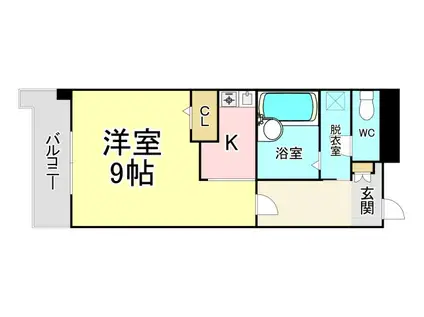 クレベール皇后崎(1K/2階)の間取り写真