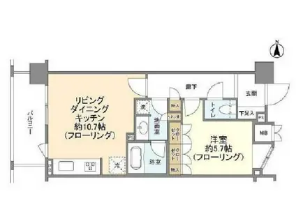 グランスイート ラ・ヴィル(1LDK/8階)の間取り写真