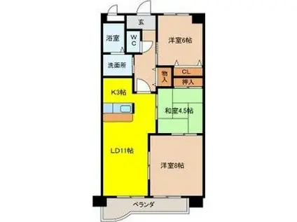 BIO MASAKI(3LDK/3階)の間取り写真