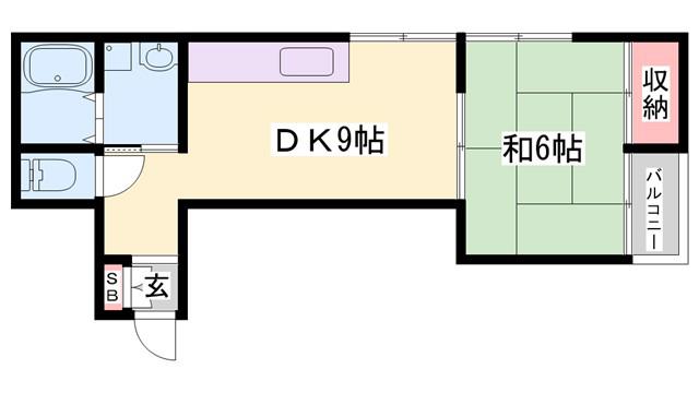 ガーデンパレス(1DK/3階)の間取り写真
