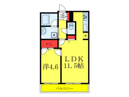 サントリーニ(1LDK/3階)の間取り写真