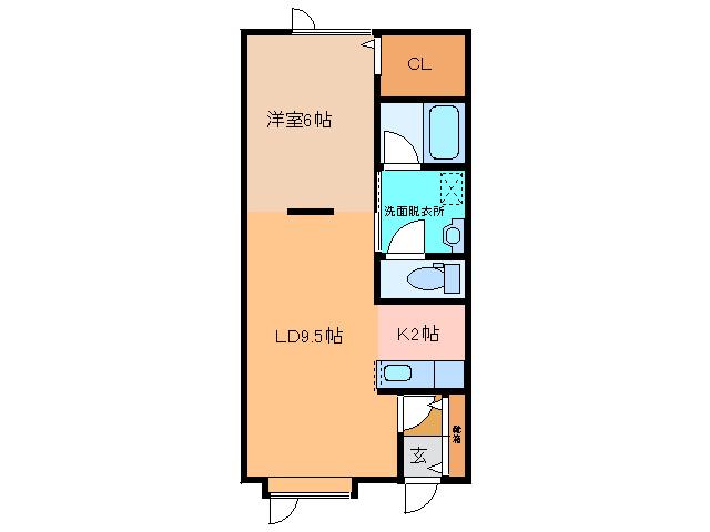 ベネッセV(1LDK/2階)の間取り写真