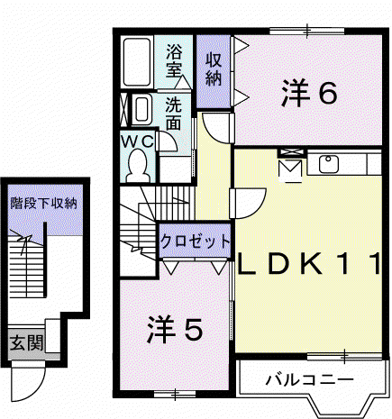 ファーイースト 203(2LDK/2階)の間取り写真