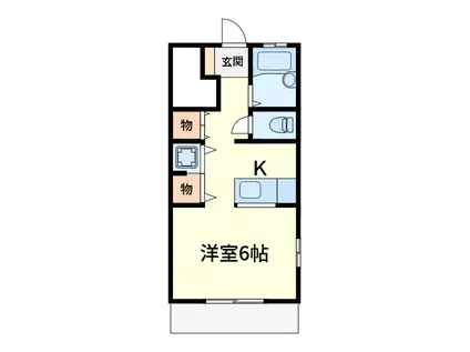 サクラハウスII(1K/1階)の間取り写真