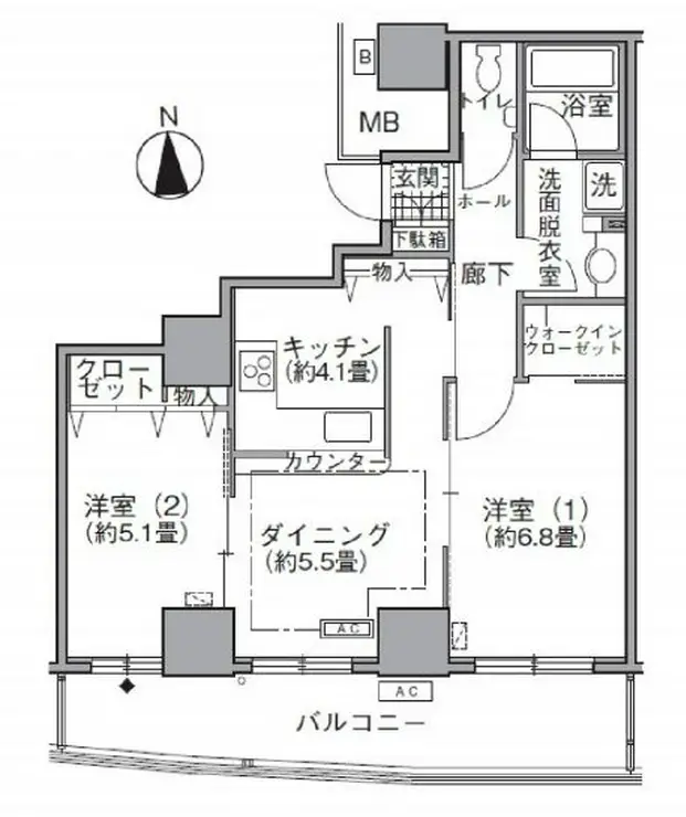 アクティ汐留 12階階 間取り