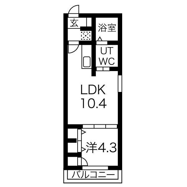 FMAISON背戸口II(1LDK/2階)の間取り写真