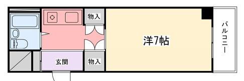 花影中村コーポ(ワンルーム/6階)の間取り写真