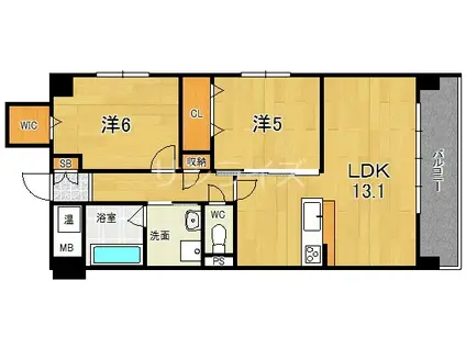ドゥジーエム京橋(1SLDK/1階)の間取り写真