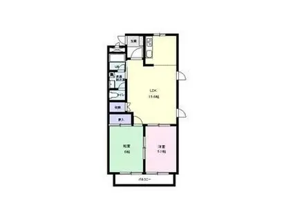 ソレイユ21 A棟(2LDK/2階)の間取り写真