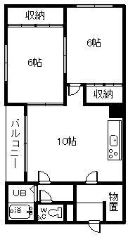 太田コーポ(2LDK/2階)の間取り写真
