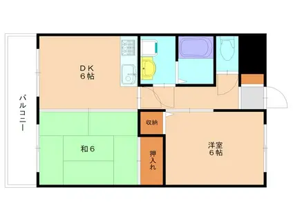 森の元ビル(2DK/3階)の間取り写真