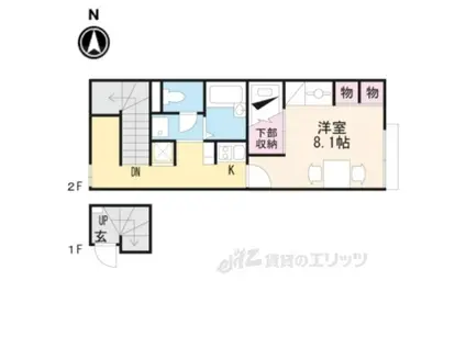 レオパレス喜楽楽2(1K/2階)の間取り写真