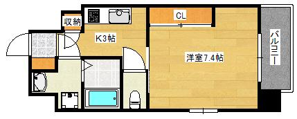 大和興産大州ビル(1K/3階)の間取り写真