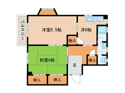 田中ハイツ(2DK/1階)の間取り写真