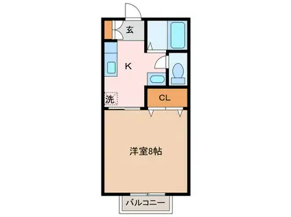 クリア塩尻(1K/2階)の間取り写真