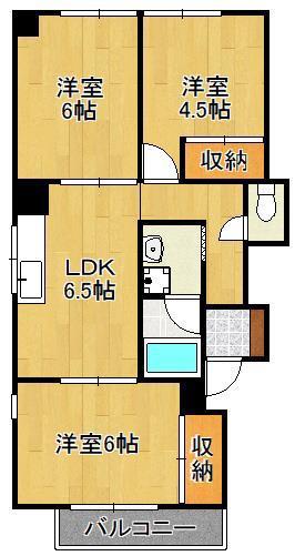 リビエラハイツ(3DK/3階)の間取り写真