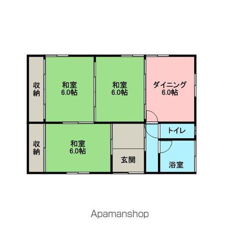 諸井橋平家(3DK/1階)の間取り写真