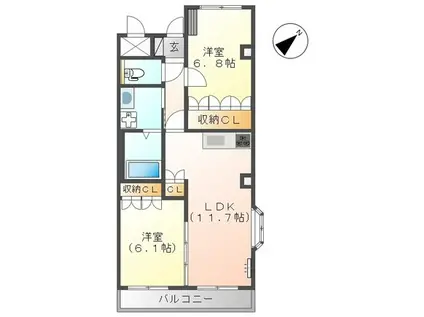 LEX-K8(2LDK/3階)の間取り写真