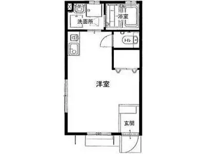 シャンブル・S(ワンルーム/1階)の間取り写真