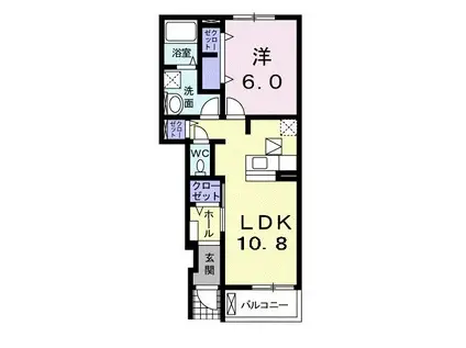 エスポワール(1LDK/1階)の間取り写真