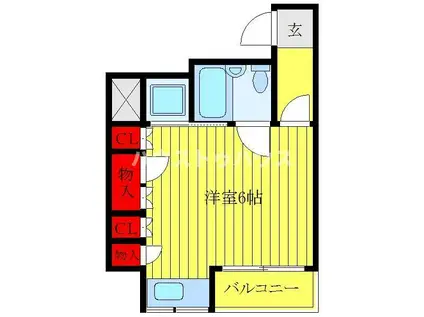 山口ビル(ワンルーム/8階)の間取り写真