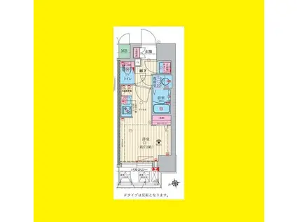 ファーストフィオーレ大阪ウエストウェルビング(ワンルーム/2階)の間取り写真