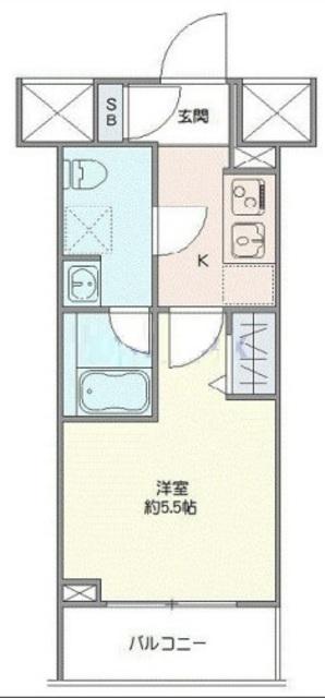 ジェノヴィア西川口III(1K/6階)の間取り写真