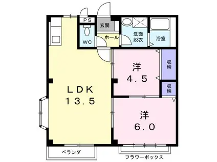 ソル・グランデ(2LDK/2階)の間取り写真