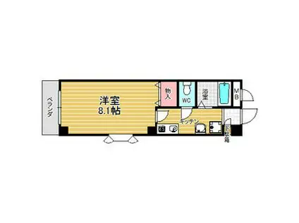 第二福谷ビル(1K/2階)の間取り写真