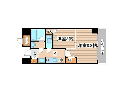 コンフォートEXE新田ステーション(2K/5階)の間取り写真