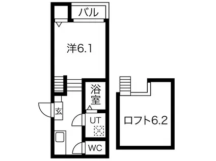 フォルクローレ名駅西(1K/1階)の間取り写真