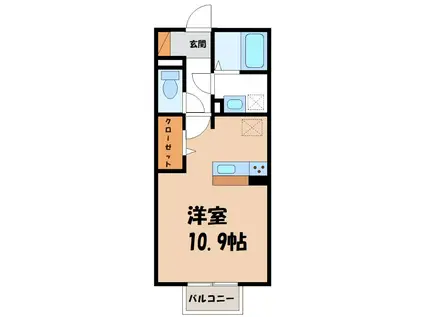 グラン・トルチェ(ワンルーム/2階)の間取り写真