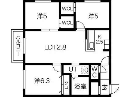 ROYAL TERRACE(3LDK/3階)の間取り写真