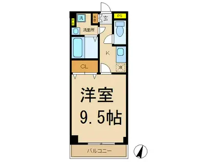 アンプルールフェールCOCO(1K/3階)の間取り写真