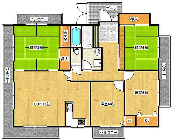 グランドシャルマン(4LDK/3階)の間取り写真