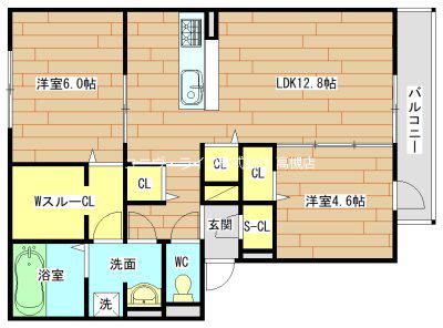 D-ROOM高槻市宮田町3丁目PJ(2LDK/1階)の間取り写真