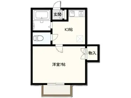 グレイスエミネンス(1K/2階)の間取り写真