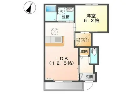 レーベンプラッツ(1LDK/1階)の間取り写真