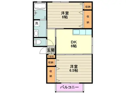 サンレイクビアンカA(2DK/2階)の間取り写真