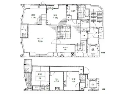 ヨシダFGビル(3SLDK/9階)の間取り写真