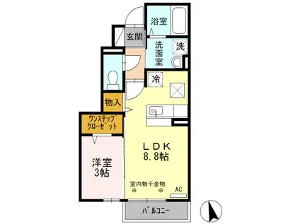 エスペランサ(1LDK/1階)の間取り写真