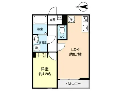 GRADUS八千代中央II(1LDK/2階)の間取り写真