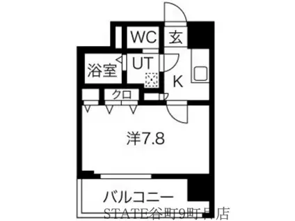 ミラージュパレス難波東レジデンス(1K/7階)の間取り写真