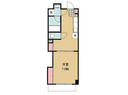 小田原ウェルコート(1DK/4階)の間取り写真