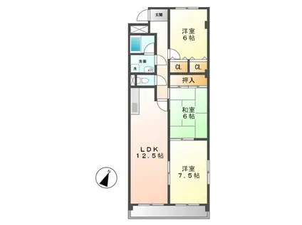 ラピス ド 相生(3LDK/1階)の間取り写真